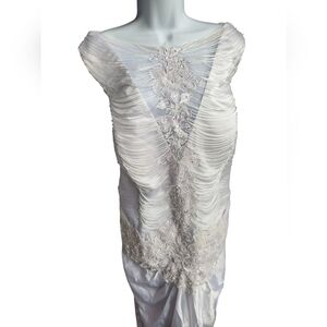 Unbranded Wedding Dress White Fringe Plus Size Rhinestones